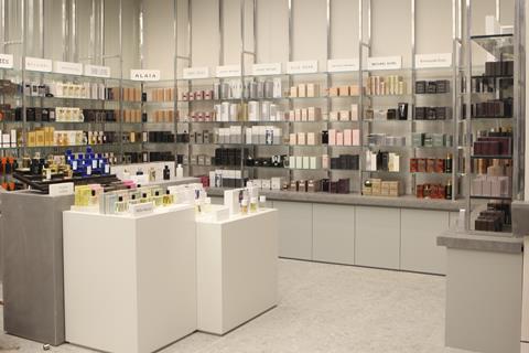 The store has a wide selection of cosmetics brands